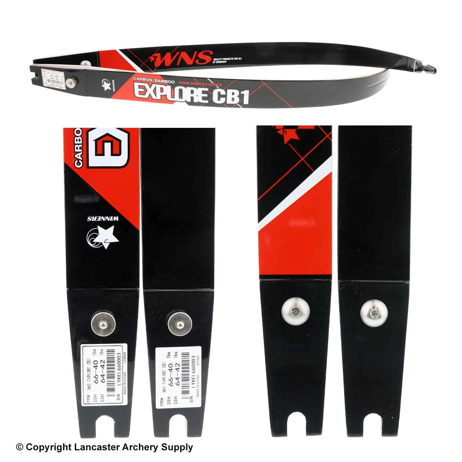 WNS Explore CB1 Carbon / Bamboo Recurve Limbs (Open Box X1031036) - Image 2