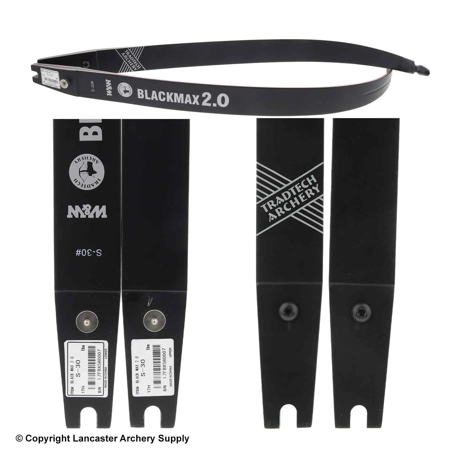 TradTech Black Max 2.0 Glass/Wood Recurve Limbs (Open Box X1032596) - Image 2
